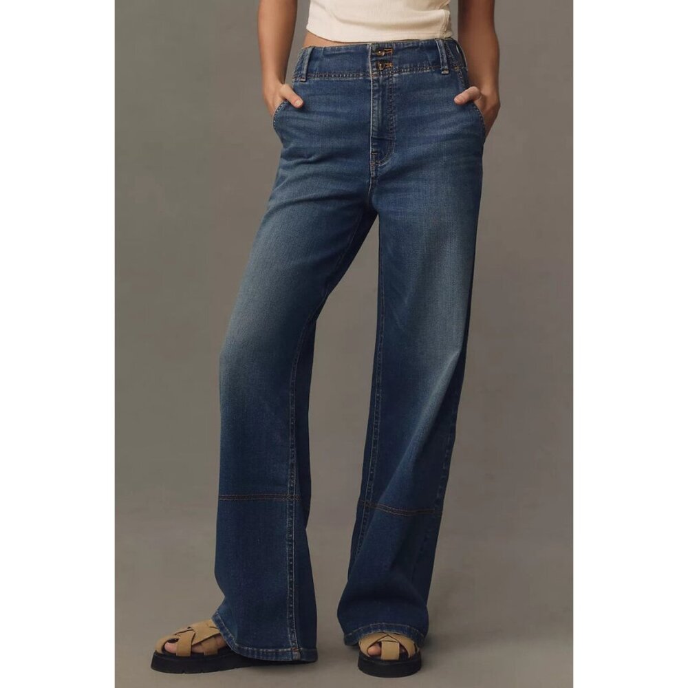 Pilcro Eventide High-Rise Wide-Leg Trouser Jeans - Denim
